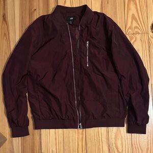 H&M Men's Deep Red Bomber Jacket